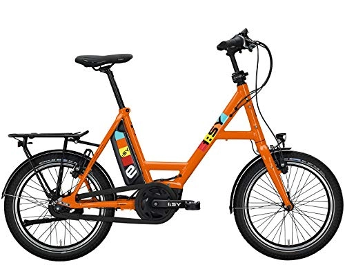 Elektrofahrräder : ISY S8 E-Bike 20 Zoll Freilauf ebike Modelljahr 2020 (Orange-Glanz)