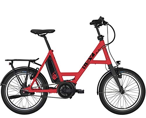 Elektrofahrräder : ISY S8 E-Bike 20 Zoll Freilauf ebike Modelljahr 2020 (Rot-Matt)