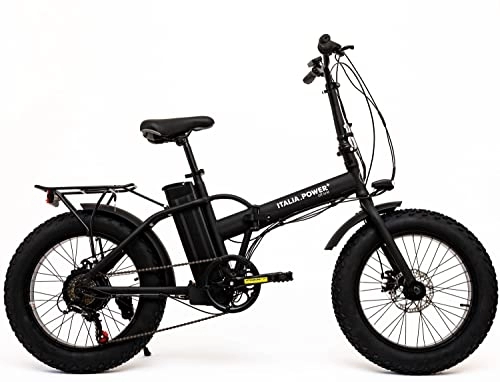 Elektrofahrräder : Italia Power - Off Grid Unisex-Adult, E-Bike Quark 20", Fat Elektrofahrrad, Erwachsene Klappbares, schwarz, m