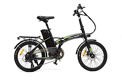 Elektrofahrräder : Italia Power - Off Grid Unisex Adulto, E-Bike SKYSCANNER, Elektrofahrrad Zusammenklappbar, Erwachsene, Schwarz Bicicletta elettrica, M