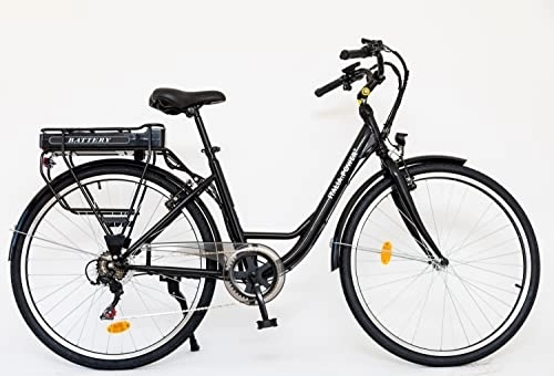 Elektrofahrräder : Italia Power Unisex Adulto Off Grid, E-Bike Quantum, Elektrofahrrad Einrohr, Erwachsene, Schwarz Bicicletta elettrica, M