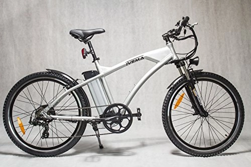Elektrofahrräder : IVEMA - E-Bike DESIGNBIKE 26" CITYBIKE PEDELEC EAGLE Tourenrad Mountainbike Elektrofahrrad Fahrrad - Akku Li-ion 36 V Silber Metallic