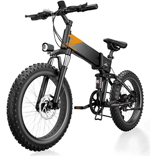 Elektrofahrräder : Jakroo 20 in 26In Electric Mountainbike fr Erwachsene Fat Tire Folding Elektrofahrrad Mit 48V 10Ah Diebstahlsicherung Litium-Ionen-Batterie Maximal 400 W Motor