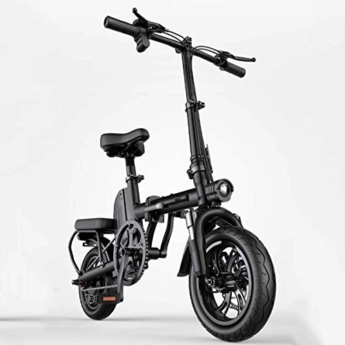 Elektrofahrräder : JBD Elektro-Bike Brushless Hub Motorroller, Adult Mobility Scooter, Lightweight Foldable, LED-Licht, 330lb Max Weight Capacity, Schwarz