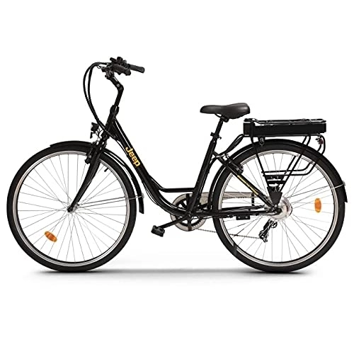 Elektrofahrräder : Jeep City E-Bike Black Fahrrad, Schwarz, L