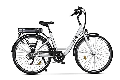 Elektrofahrräder : Jeep City E-Bike ECR 3001, 28”, 6-Gang Shimano Kettenschaltung, White