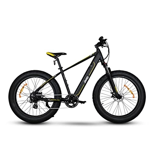 Elektrofahrräder : Jeep Mountain Fat E-Bike MHFR 7100, 26' Laufräder, Shimano 7-Gang Kettenschaltung, Black