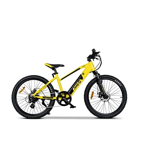 Elektrofahrräder : Jeep Teen E-Bike TR 7002, 24 Zoll Laufräder, 7-Gang Shimano Kettenschaltung, Yellow