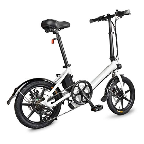 Elektrofahrräder : JIEHED Folding Electric Bicycle, 16 Inch Lightweight Aluminum Alloy Foldable Electric Bicycle with Double Disc Brake Portable for Cycling, 250W Hub Motor Casual for Outdoor Travel