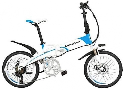 Elektrofahrräder : JINHH 20-Zoll-E-Bike, 5-Grad-Assist-Klapp-Elektrofahrrad, 500-W-Motor, 48-V-Lithiumbatterie mit 10 Ah / 14, 5 Ah, mit LCD-Display (Farbe: Blau, Größe: 14, 5 Ah)