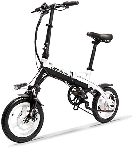 Elektrofahrräder : JINHH Mountainbike, tragbares E-Mini-Faltrad E6, 14-Zoll-Elektrofahrrad, 36-V-400-W-Motor, Magnesiumlegierungsfelge, Federgabel (Farbe: Gelb, Größe: Standard)