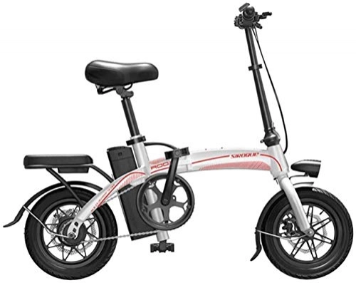 Elektrofahrräder : JNWEIYU Elektrofahrrad klappbares für Erwachsene 14 Zoll Rad beweglicher leichte High-Carbon Stahlrahmen elektrischer Fahrrad 400W Brushless Motor mit Wechsel 48V Lithium-Ionen-Akku