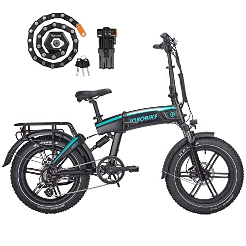 Elektrofahrräder : JOBO E-Bike Elektrofahrrad Klappbar Fat Tire Faltrad Ebik mit Drehmomentsensor, Pedelec Citybike mit 14Ah Samsung Lithium-Ionen-Batterie (Eddy)
