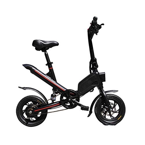 Elektrofahrräder : Joyfitness 12-Zoll-Elektro-Fahrrad Folding Mini-Drive Fahrrad 350W zweirädrigen Roller, Schwarz