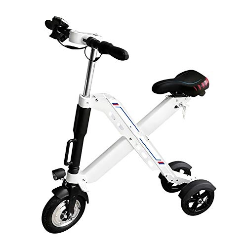 Elektrofahrräder : Joyfitness Adult Mini Folding Elektro-Fahrrad-Aluminiumfeld 350W Lithium-Batterie Fahrrad Outdoor Adventure, Weiß