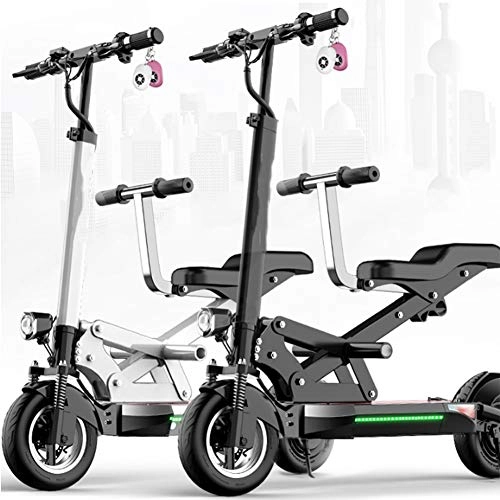 Elektrofahrräder : Joyfitness Mini Elektro-Fahrrad Elektro-Scooter Folding 48V Kleine Batterie-Auto-Fernbedienung, Batterie-Lebensdauer 80-100Km, Weiß