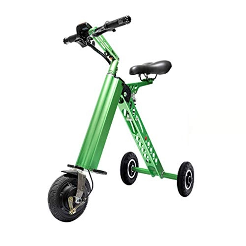 Elektrofahrräder : Joyfitness Mini Folding Elektro-Auto Erwachsener 36V Lithium-Batterie Fahrrad Tricycle 250W beweglicher Spielraum Batterie-Auto (kann Gewicht 120kg Festigkeit), Grün