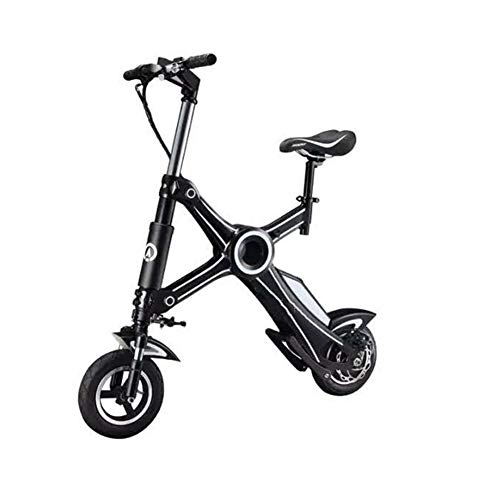 Elektrofahrräder : Joyfitness Mini Folding Elektro-Fahrrad 10 Zoll-Lithium-Batterie Moped Erwachsene Batterie-Auto Männer und Frauen Elektro-Auto-36V, Schwarz