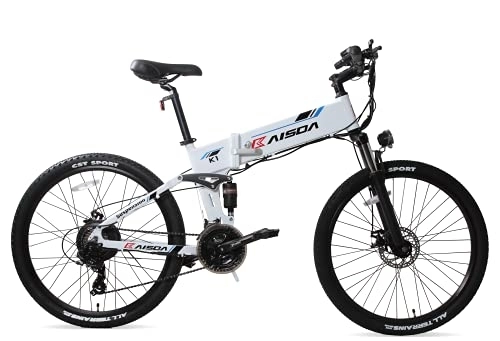 Elektrofahrräder : K1 e Bike ebike klapprad26zoll e bike26zoll ebike Mountainbike 48V250W 10.4AH Shimano 21-Gang 25km / h (Weiß) (Weiß)