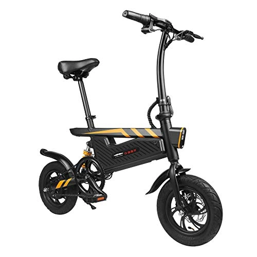 Elektrofahrräder : Kaimus E-Bike 16 Zoll Elektrofahrrad Faltbares Mountainbike, 36V 250W E-Faltrad E-MTB mit Groe Kapazitt Lithium, Mechanische Scheibenbremsen, Single Speed (Schwarz)