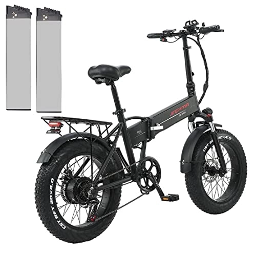 Elektrofahrräder : KETELES Electric Bicycle 4.0 Fat Tire 20 Inch Men's Foldable 48v 12.8ah Lithium Battery Mountain Ebike Motorcycle-R6 (2 Batteries)