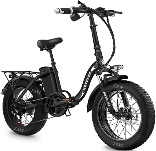 Elektrofahrräder : KETELES Klapprad E-Bike Elektrofahrrad 20 Zoll, 48 V 18Ah Lithiumbatterie, Faltbares City E-Bike mit 4" Fettreifen, für Erwachsene, Herren Damen. (KF9)