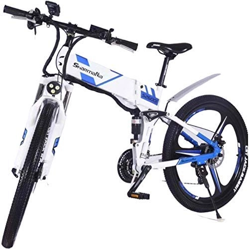 Elektrofahrräder : KFMJF M80 26 'E-Bike MTB 48V 350W Männer Folding Ebike 21 Geschwindigkeiten Mountain & Road Fahrrad mit 26 Zoll Reifen, Scheibenbremse und Gabelfeder
