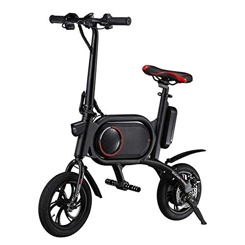 Elektrofahrräder : Klappbares E-Bike, 12-Zoll-Elektrofahrrad Fr Erwachsene Aus Aluminiumlegierung Mit 350 W-36 V / 7, 5 Ah Lithiumbatterie, Scheibenbremse + USB-Ladeanschluss