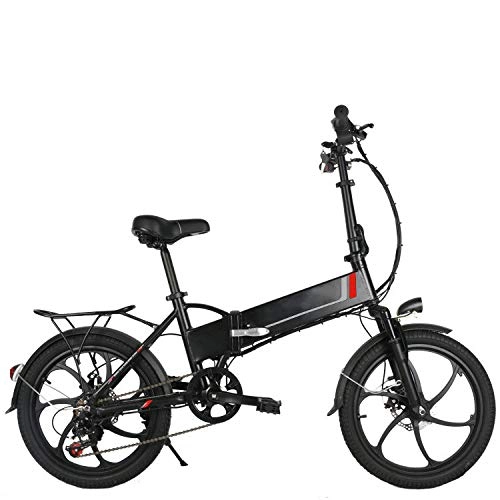 Elektrofahrräder : KNFBOK e Bike klapprad 20-Zoll-Elektro-Fahrrad Lithium-Batterie Mini-Faltrad LCD-Instrument mit USB-Handyhalterung Remote-Alarmanlage Weiß