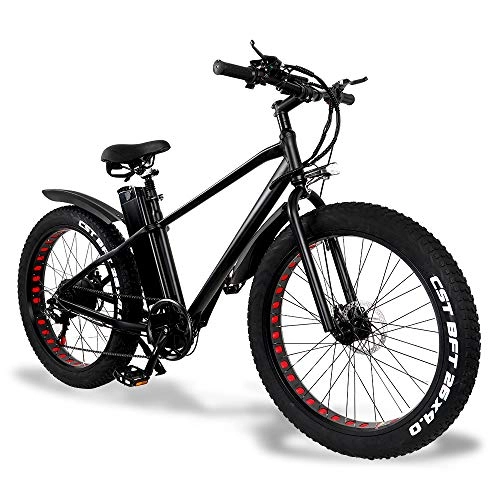 Elektrofahrräder : KS26 Elektrofahrrad für Erwachsene, 26 Zoll Leistungsstarkes E-Bike, Fat Tire Mountainbike Schneefahrrad, 48V Abnehmbarer Akku (15Ah)