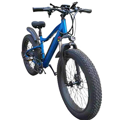 Elektrofahrräder : KT Mall Elektro-Fahrrad Wide Fat Tire Variable Speed-Lithium-Batterie Snowmobile Berg Outdoor Sports Aluminium-Legierung Auto, Blau, 26x19