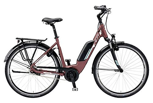 Elektrofahrräder : KTM Macina Central 7 A+4 Bosch Elektro Fahrrad 2019 (28" Einrohr 51cm, Bordeaux matt / Weiß / Mint)