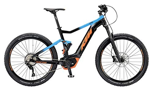 Elektrofahrräder : KTM Macina Lycan 275 Bosch Elektro Fahrrad 2019 (19" / 48cm, Schwarz matt / Azzuro / Orange)