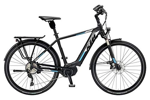 Elektrofahrräder : KTM Macina Style 10 CX5 Bosch Elektro Fahrrad 2019 (28" Herren Diamant 51cm, Schwarz matt / Wei / Azzuro Herren)