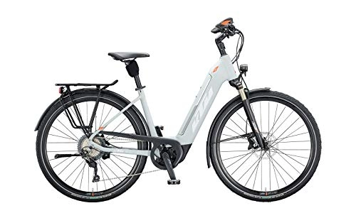 Elektrofahrräder : KTM Macina Style 620 Bosch Trekking Elektro Fahrrad 2020 (28" Einrohr 46cm, Lightgrey Matt / White / Orange)