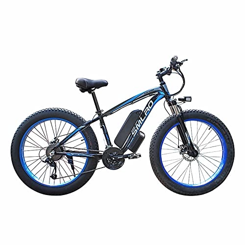 Elektrofahrräder : KXY Elektrisches Fahrrad, 26-Zoll-Off-Road-Fahrrad, 21 Getriebe, Faltbare Stadt Pendler Electric Assist Bike Blue