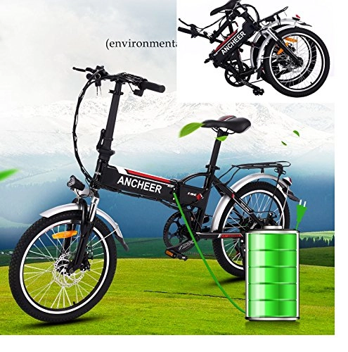 Elektrofahrräder : L'AMORE E-Bike Faltrad Klapprad Elektrofahrrad Vorderradmotor 36V / 250W, 20 Zoll, 7 Gang, elektronisch, Alu-Faltrahmen mit integriertem Akku
