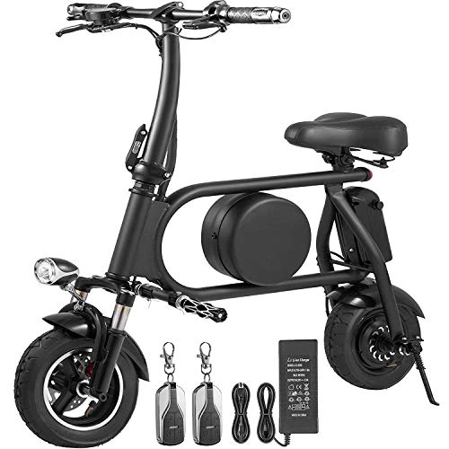 Elektrofahrräder : L&U Faltbares elektrisches Fahrrad-400W 36V 8AH, das den E-Fahrrad-Roller-21 Meilen-Strecke-120kg tragend faltet, Schwarz