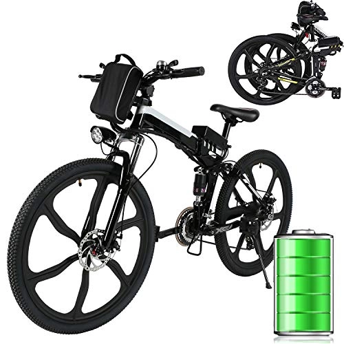 Elektrofahrräder : Laiozyen E-Bike Faltrad Mountainbike Elektrofahrrad mit 21-Gang Shimano Nabenschaltung, 250W, 8AH, 36V Lithium-Ionen-Akku, 26" Zoll, Pedelec Citybike Stadtrad leicht (Schwarz 2)