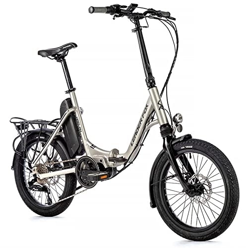 Elektrofahrräder : Leaderfox 20 Zoll E Bike Klapp Fahrrad Harlan Mittelmotor Samsung 36V 14Ah Silber