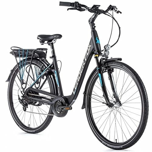 Elektrofahrräder : Leaderfox 28 Zoll E-Bike Leader Fox Park City 7 Gang Pedelec 36V 468Wh schwarz blau RH42