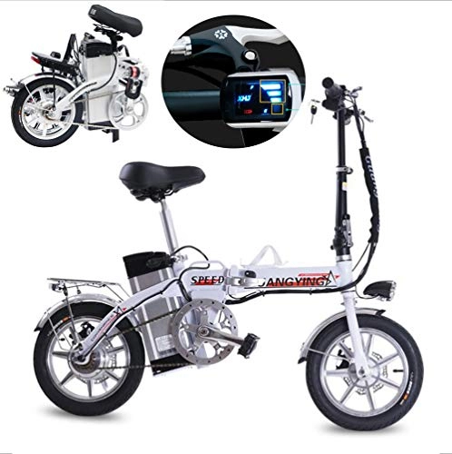 Elektrofahrräder : LED-Frontleuchte elektrisches Fahrrad schnell faltbar Leicht leicht zu tragen Scheibenbremse, Wei