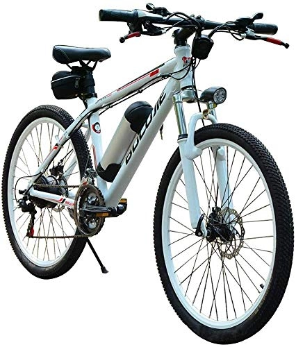 Elektrofahrräder : LEFJDNGB Bycicles Electric Mountain Bike (36V / 250W) abnehmbare Batterie 26-Zoll-21-Gang Rennrad mit LED vorn hinten Scheibenbremse Geschwindigkeit bis zu 25 km / h