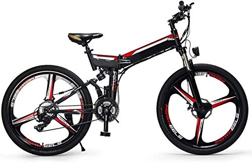 Elektrofahrräder : LEFJDNGB Fat Bike Folding Elektro-Fahrrad 26 Zoll Portable Berg elektrischer Roller groe Kapazitts versteckte Batterie (48V 250W) Volle Batterie-Lebensdauer 70KM (8-Gang 24 Speed)
