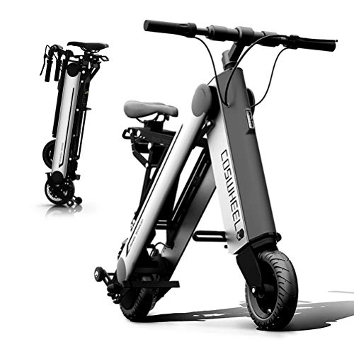 Elektrofahrräder : Lhoutdoor 8 Zoll 350W Mini Electric Bicycle Fashionable Smart APP Faltbar und Portable 11.6AH mit Bluetooth und Scheinwerfer, Silver