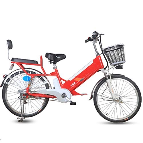 Elektrofahrräder : LILIJIA Zusammenklappbares E-Bike 240W 20"elektrofahrrad Mit 48V / 10Ah Herausnehmbarer Lithium-ionen-akku Mit Hoher Kapazität für Das Pendeln Im Freien, Rot, 48V20inch