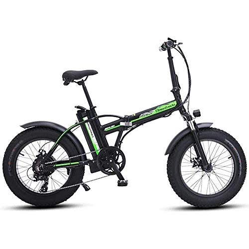 Elektrofahrräder : LIMQ Elektro-Fahrrad Elektro-Elektro-Fahrrad 20 Zoll Ebike 48V500W Mountainbike Elektro-Faltrad 4.0 Fett Reifen Bicicleta Eletrica Strand E-Bike, Black