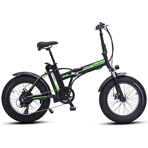 Elektrofahrräder : LIMQ Fat Tire E-Bike 20" Foldaway / City E-Bike-untersttztes Elektrofahrrad Sport Mountainbike Mit 500W 48V 15AH Lithiumbatterie, Black