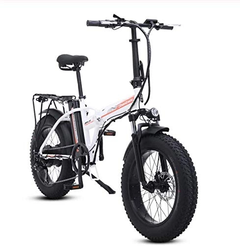 Elektrofahrräder : LIMQ Zusammenklappbares Elektrofahrrad 4.0 Elektrofahrrad Beach Cruiser Bike Booster Fahrrad Zusammenklappbares Elektrofahrrad Elektrofahrrad 48v Ebike, White