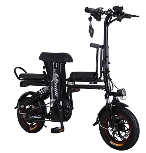 Elektrofahrräder : LIXUE 12" Elektrofahrrad Mountainbike Klapprad Fahrrad, Hybrid, geeignet fr den Pendelverkehr in der Stadt, Schwarz
